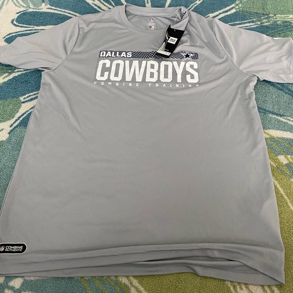 Dallas Cowboys Combine Training Grey T-Shirt NWT Mens Large - Picture 1 of 4
